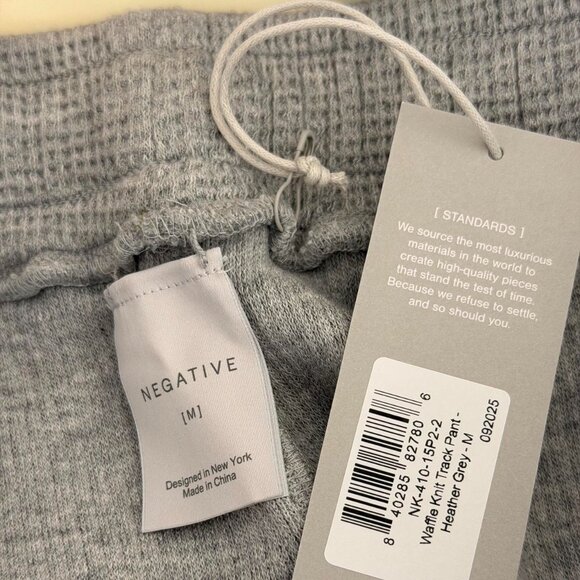 Negative Underwear Waffle Knit Track Pant in Heather Grey, Size Medium - Picture 9 of 11